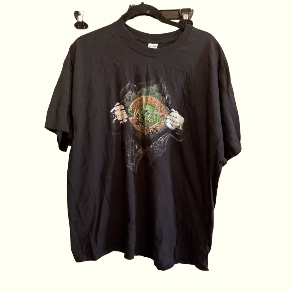Florida A&M FAMU black tshirt 2xl short sleeve 100% cotton fan gear